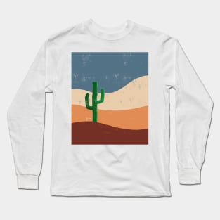 Desert Cactus Minimalist Artwork Gift Long Sleeve T-Shirt